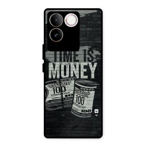 Time Is Money Metal Back Case for Vivo T2 Pro
