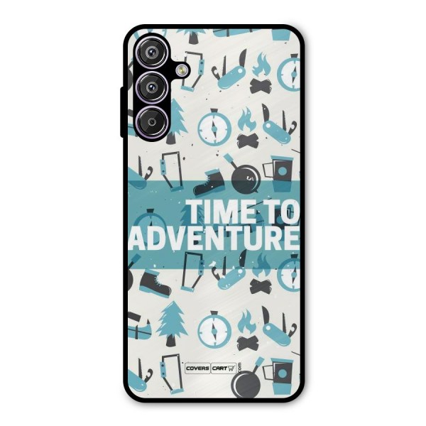 Time To Adventure Blazing Blue Metal Back Case for Galaxy F15
