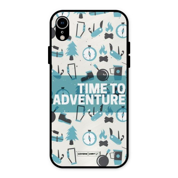 Time To Adventure Blazing Blue Metal Back Case for iPhone XR