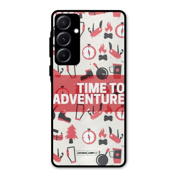 Time To Adventure Radiant Red Metal Back Case for Galaxy A55