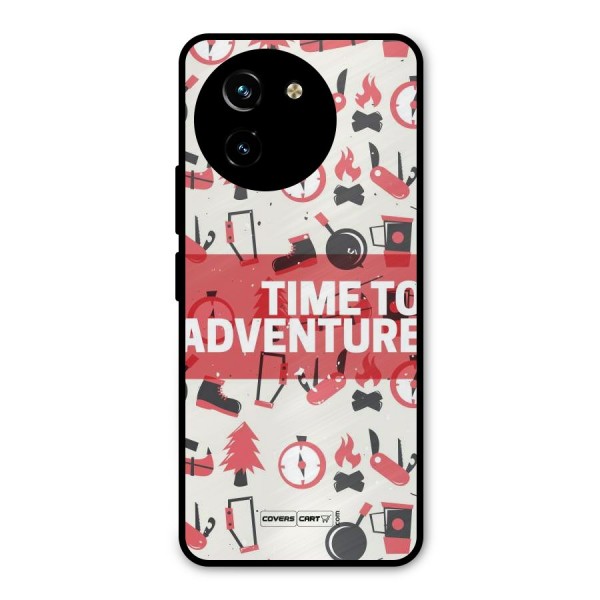 Time To Adventure Radiant Red Metal Back Case for Vivo Y200i