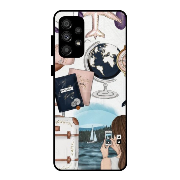 Travel Diaries Metal Back Case for Galaxy A73 5G