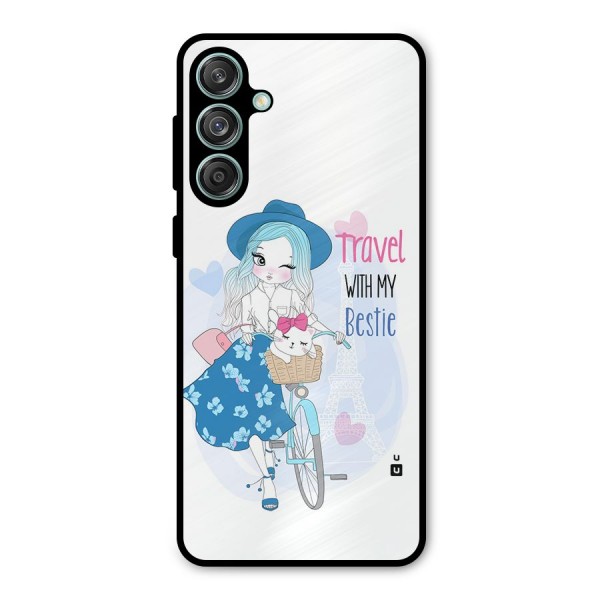 Travel With My Bestie Metal Back Case for Galaxy M55 5G