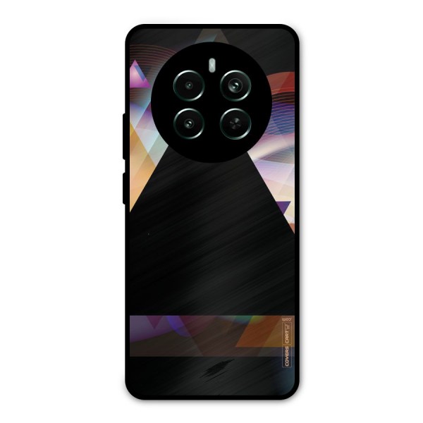 Triangle Black Abstract Metal Back Case for Realme 12 Plus