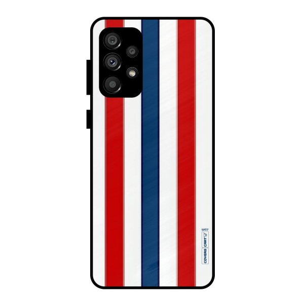 Tricolor Stripes Metal Back Case for Galaxy A73 5G