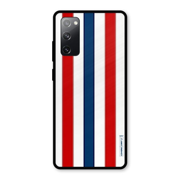 Tricolor Stripes Metal Back Case for Galaxy S20 FE