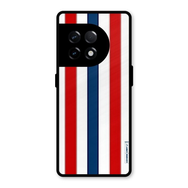 Tricolor Stripes Metal Back Case for OnePlus 11R