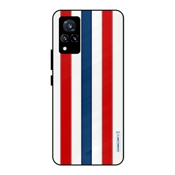 Tricolor Stripes Metal Back Case for Vivo V21 5G