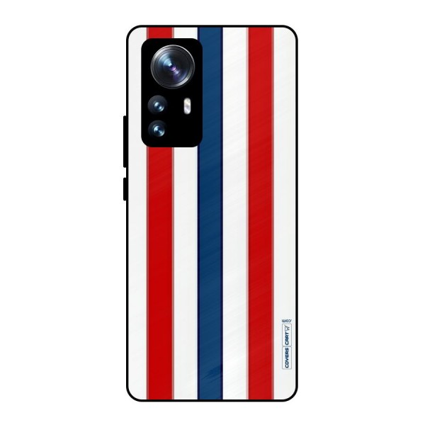 Tricolor Stripes Metal Back Case for Xiaomi 12 Pro