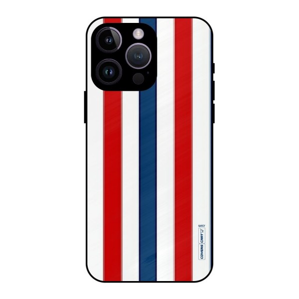 Tricolor Stripes Metal Back Case for iPhone 14 Pro Max