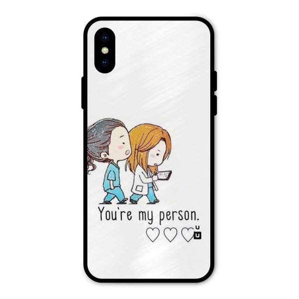 Two Friends In Coat Metal Back Case for iPhone X