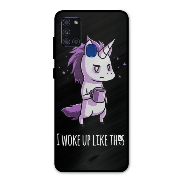 Unicorn Morning Metal Back Case for Galaxy A21s