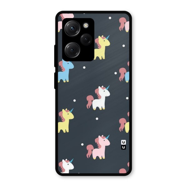 Unicorn Pattern Metal Back Case for Poco X5 Pro