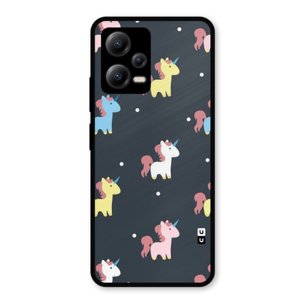 Unicorn Pattern Metal Back Case for Redmi Note 12 5G