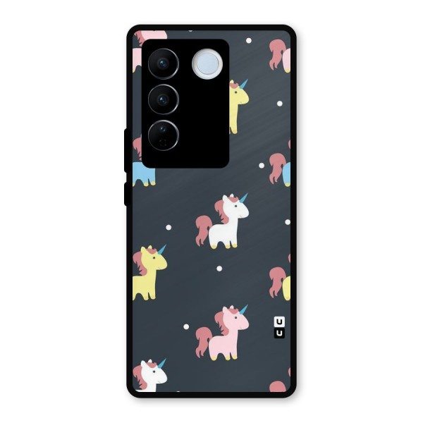 Unicorn Pattern Metal Back Case for Vivo V27 Pro