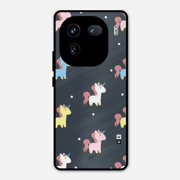 Unicorn Pattern Metal Back Case for iQOO 12