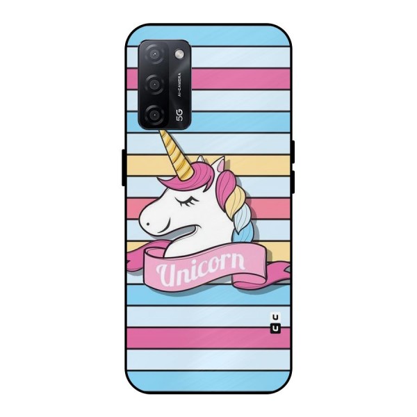 Unicorn Stripes Metal Back Case for Oppo A53s 5G