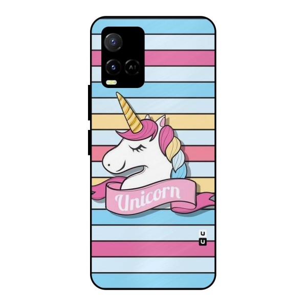 Unicorn Stripes Metal Back Case for Vivo Y21