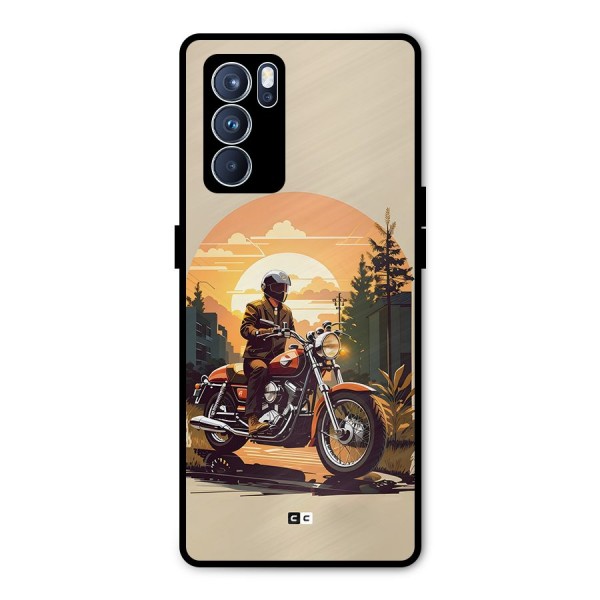 Vintage Bike Art Metal Back Case for Oppo Reno6 Pro 5G