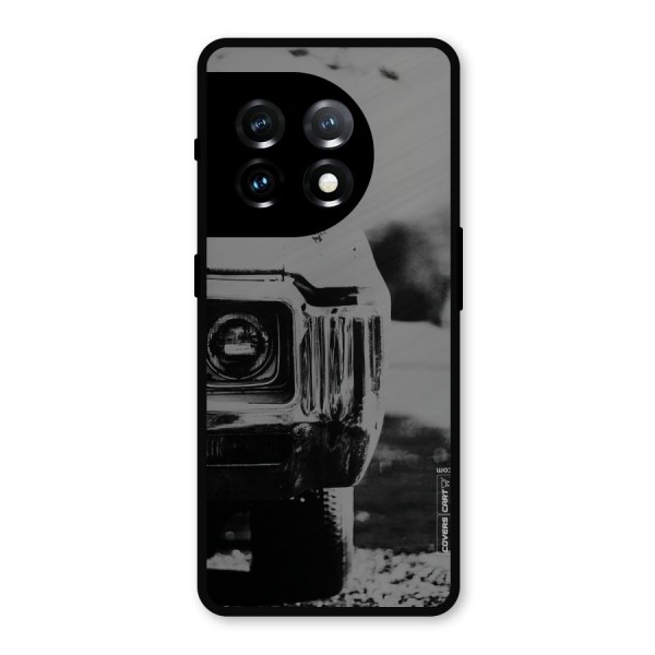 Vintage Car Black and White Metal Back Case for OnePlus 11