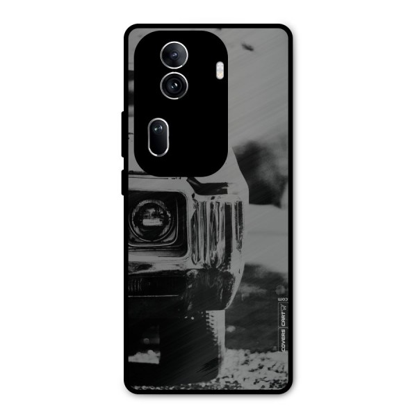 Vintage Car Black and White Metal Back Case for Oppo Reno11 Pro 5G