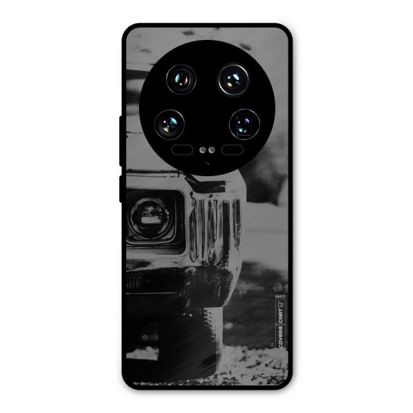 Vintage Car Black and White Metal Back Case for Xiaomi 14 Ultra