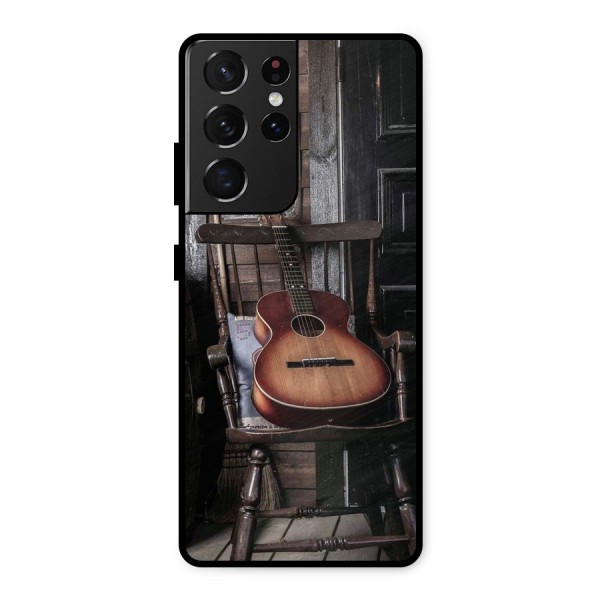 Vintage Chair Guitar Metal Back Case for Galaxy S21 Ultra 5G