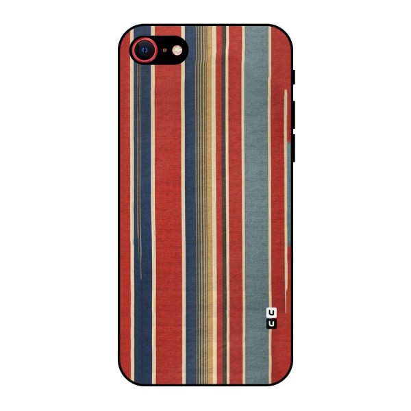 Vintage Disort Stripes Metal Back Case for iPhone 8