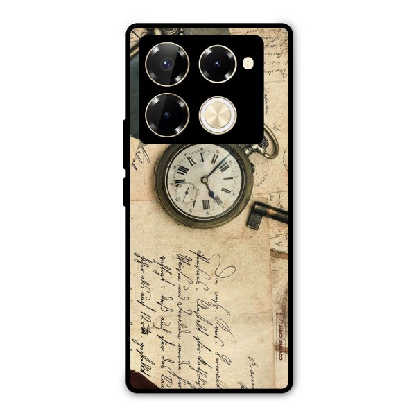 Vintage Key And Compass Metal Back Case for Infinix Note 40 Pro