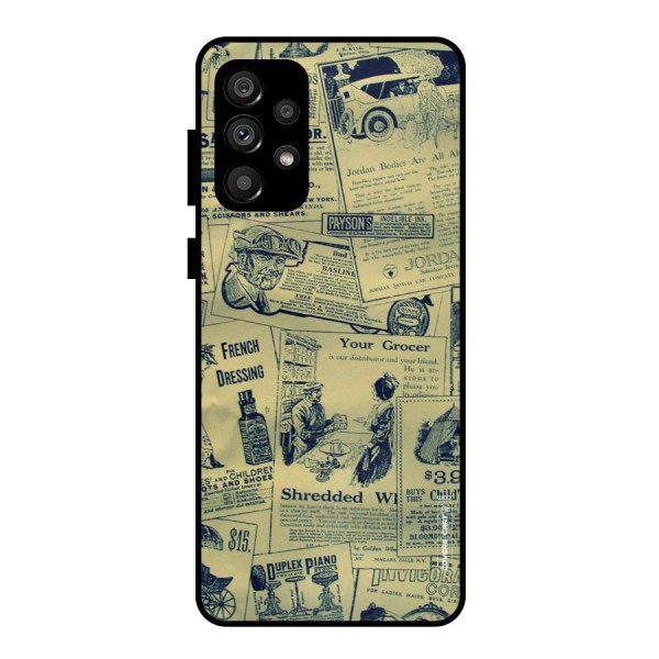Vintage Newspaper Cutouts Metal Back Case for Galaxy A73 5G
