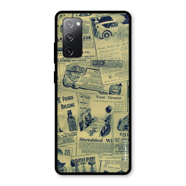 Vintage Newspaper Cutouts Metal Back Case for Galaxy S20 FE