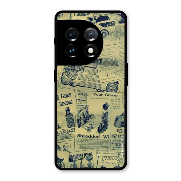 Vintage Newspaper Cutouts Metal Back Case for OnePlus 11
