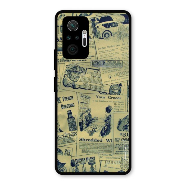 Vintage Newspaper Cutouts Metal Back Case for Redmi Note 10 Pro
