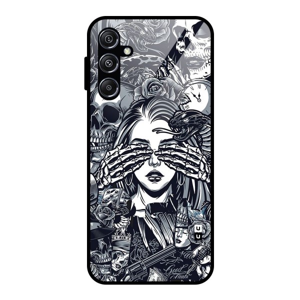 Vintage Skulls and Girl Style Glass Back Case for Galaxy M34 5G