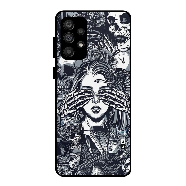 Vintage Skulls and Girl Style Metal Back Case for Galaxy A73 5G