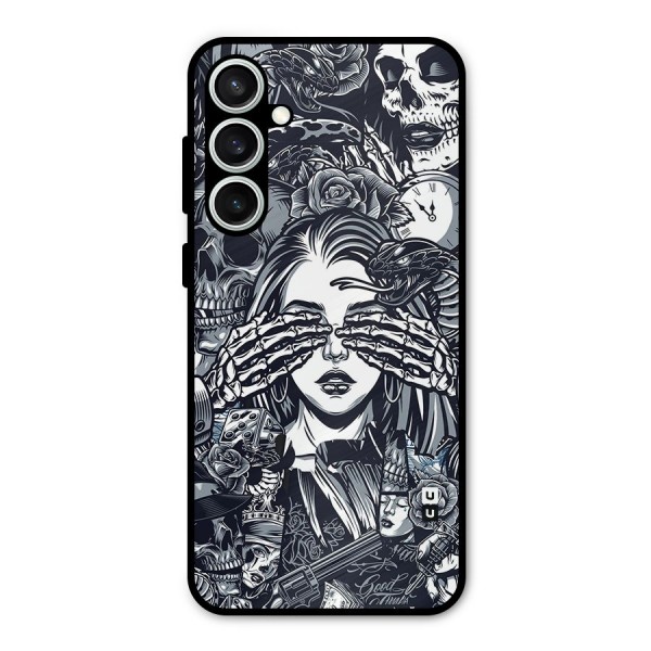 Vintage Skulls and Girl Style Metal Back Case for Galaxy S23 FE
