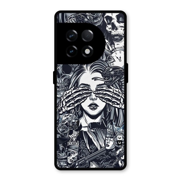 Vintage Skulls and Girl Style Metal Back Case for OnePlus 11R