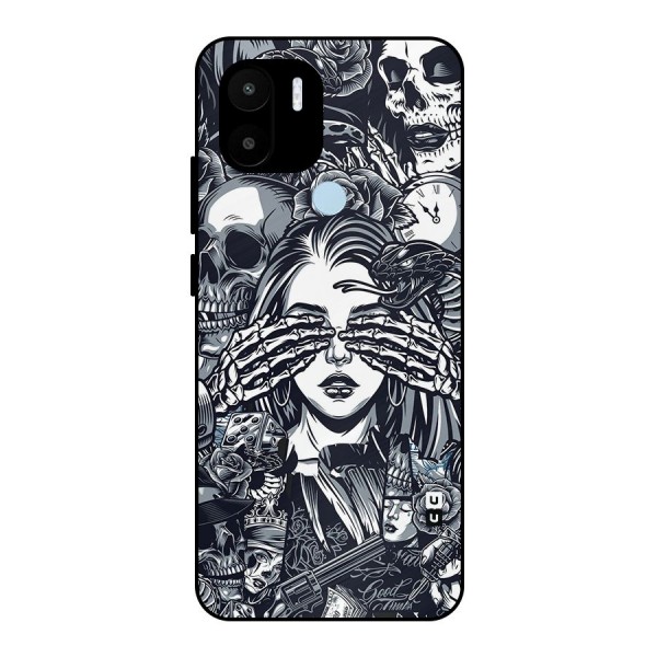 Vintage Skulls and Girl Style Metal Back Case for Redmi A1+