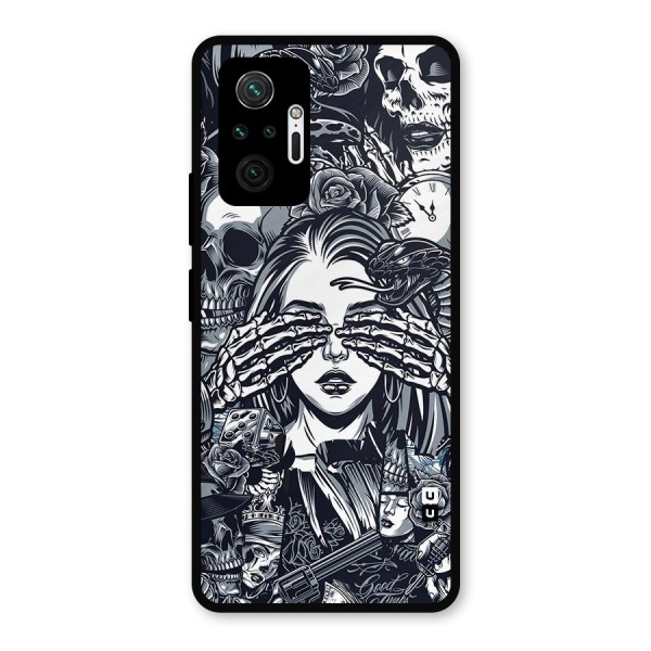 Vintage Skulls and Girl Style Metal Back Case for Redmi Note 10 Pro