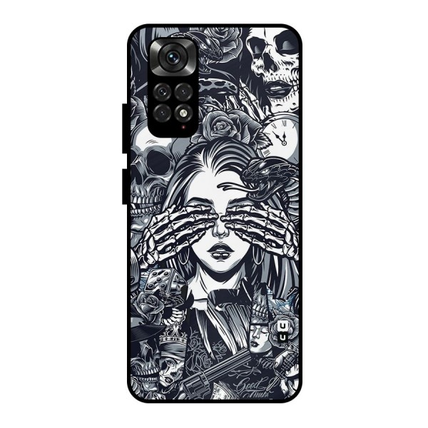 Vintage Skulls and Girl Style Metal Back Case for Redmi Note 11 Pro