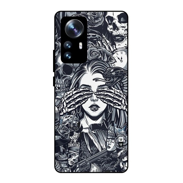 Vintage Skulls and Girl Style Metal Back Case for Xiaomi 12 Pro