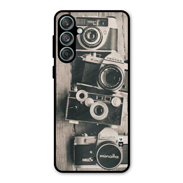Vintage Style Shutter Metal Back Case for Galaxy M55 5G
