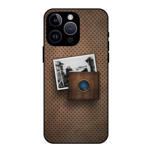 Vintage Wood Camera Metal Back Case for iPhone 14 Pro Max