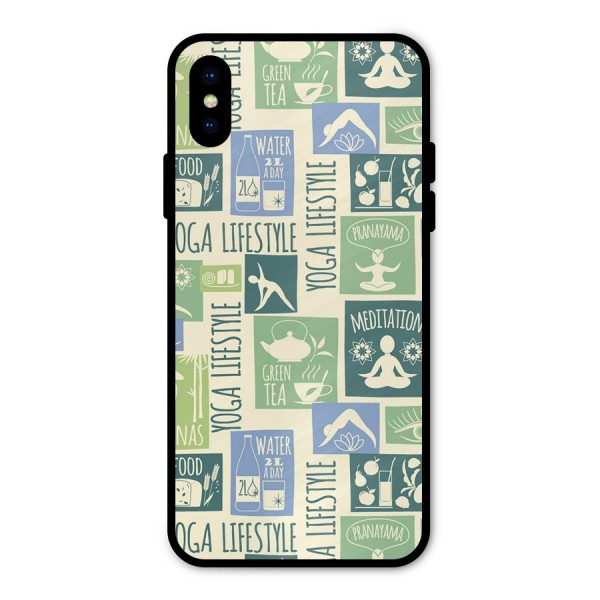 Vintage Yoga Lifestyle Metal Back Case for iPhone X