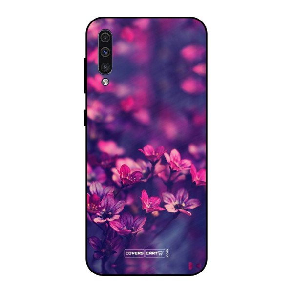 Violet Floral Metal Back Case for Galaxy A30s