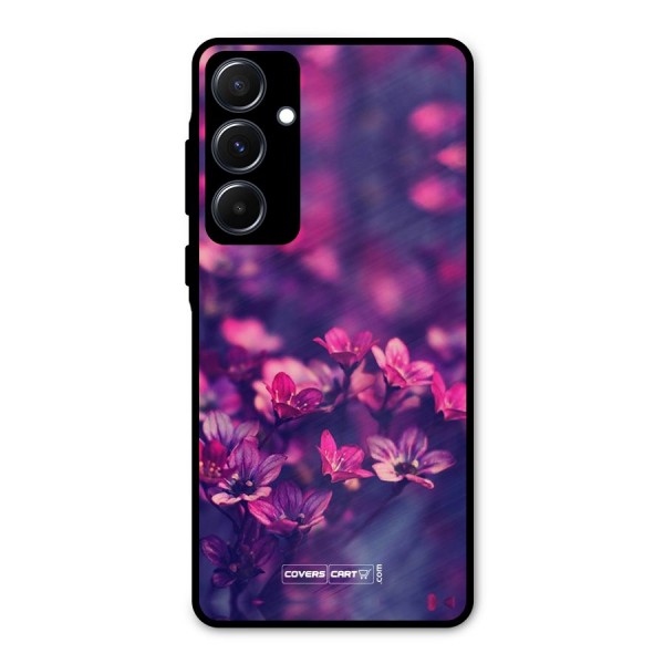 Violet Floral Metal Back Case for Galaxy A55