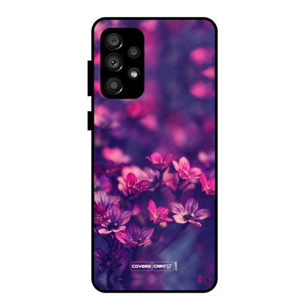 Violet Floral Metal Back Case for Galaxy A73 5G