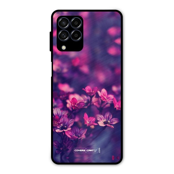 Violet Floral Metal Back Case for Galaxy M53 5G