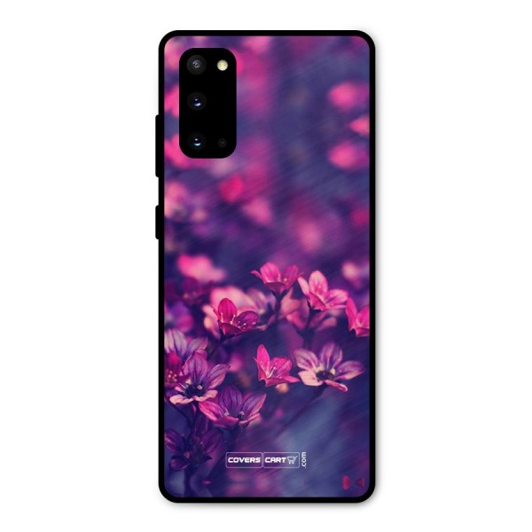 Violet Floral Metal Back Case for Galaxy S20