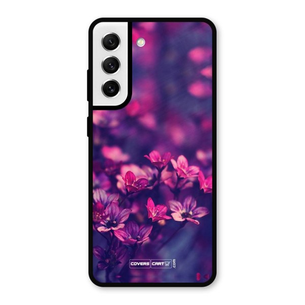 Violet Floral Metal Back Case for Galaxy S21 FE 5G